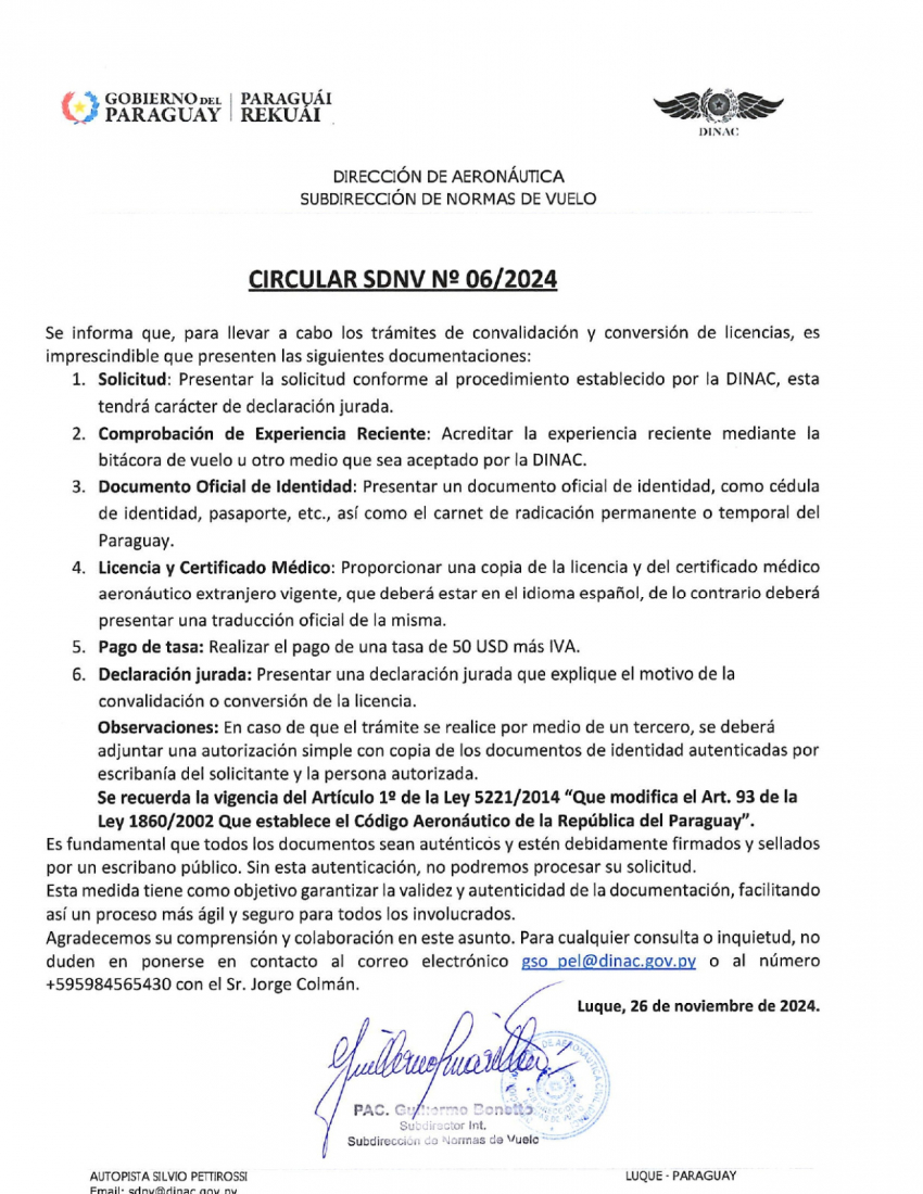 Requisitos para Trámites de Convalidación y Conversión de Licencias